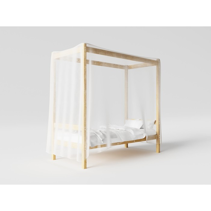 Односпальная кровать «Лео» с каркасом под балдахин, 90×190 см, массив сосны, без покрытия - фото 5 - id-p219607802