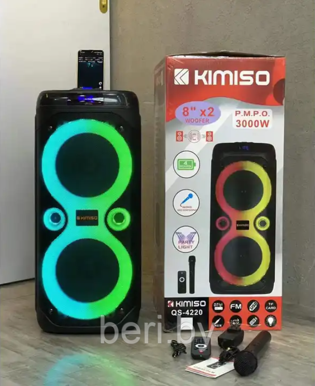 QS-4220 Беспроводная Bluetooth колонка KIMISO, колонка с микрофоном, портативная колонка, акустическая - фото 1 - id-p219607961