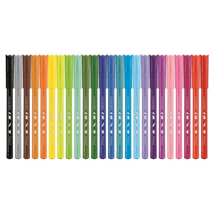 Фломастеры 24 цвета, Maped Color Peps, суперсмываемые, заблокированный пишущий узел, европодвес - фото 3 - id-p219606762