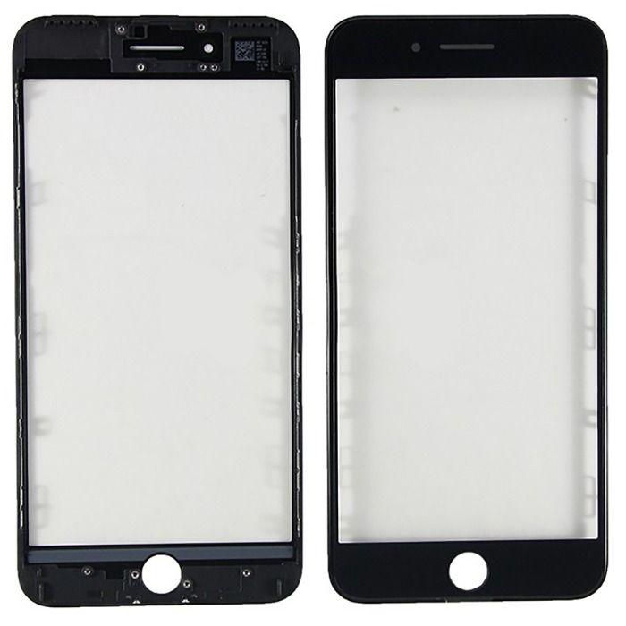 Стекло для переклейки дисплея Apple iPhone 7 Plus в сборе с рамкой и OCA пленкой, черный - фото 1 - id-p124067737