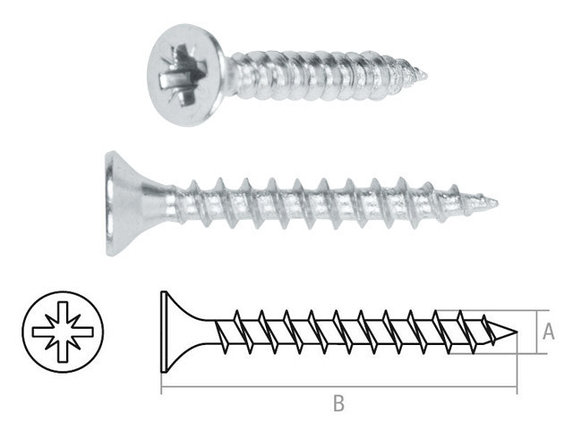 Шуруп универсальный 2.5х16 мм белый цинк (100 шт в зип-локе) STARFIX (SMZ1-42596-100), фото 2