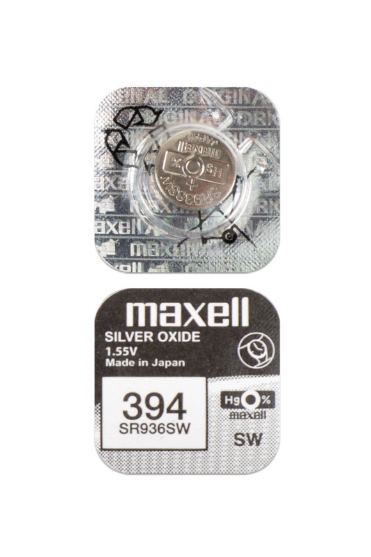 Батарейка (элемент питания) Maxell SR936SW 394 (0%Hg), в упак 10 шт, 1 штука - фото 1 - id-p194130799