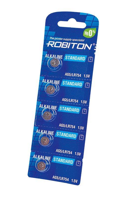 Батарейка (элемент питания) Robiton Standard R-AG5-0-BL5 AG5 (0% Hg) BL5, 1 штука - фото 1 - id-p113363963
