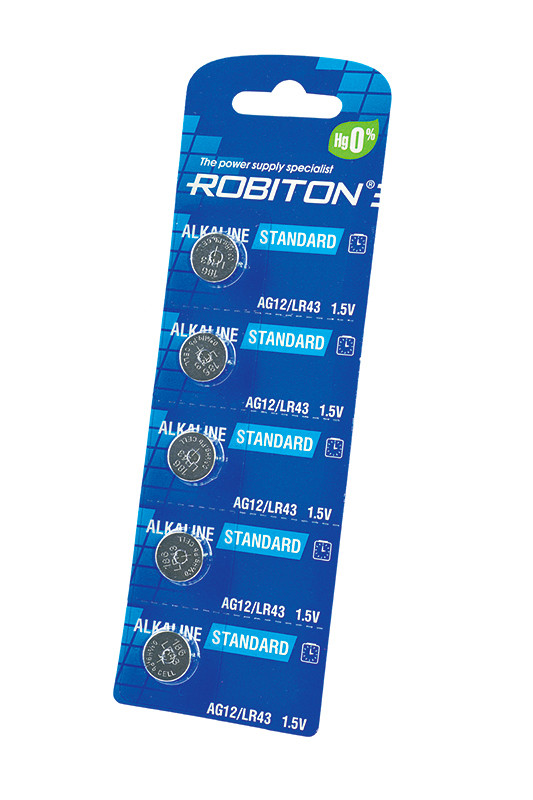 Батарейка (элемент питания) Robiton Standard R-AG12-0-BL5 AG12 (0% Hg) BL5, 1 штука - фото 1 - id-p113363969