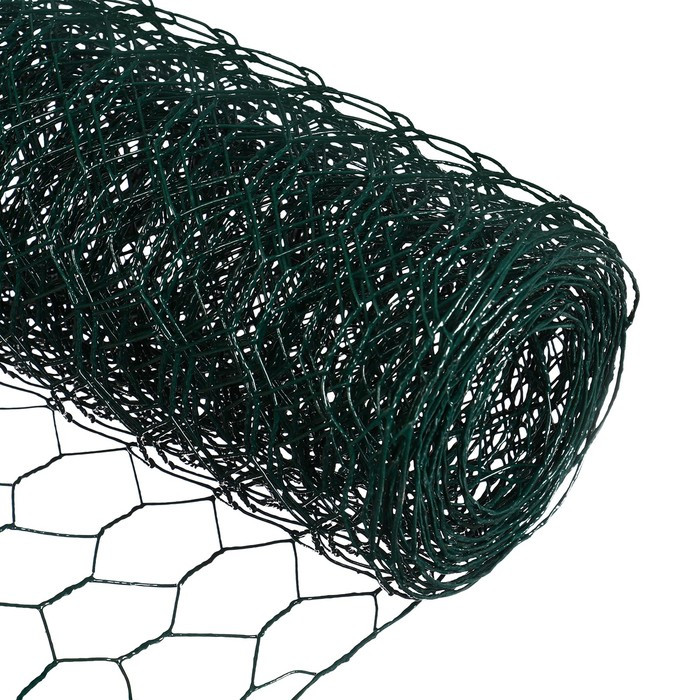 Сетка плетенная с ПВХ покрытием 1 х 5 м, ячейка 25 х 25 мм, d=0,9 мм, металл "Greengo" - фото 1 - id-p219608497