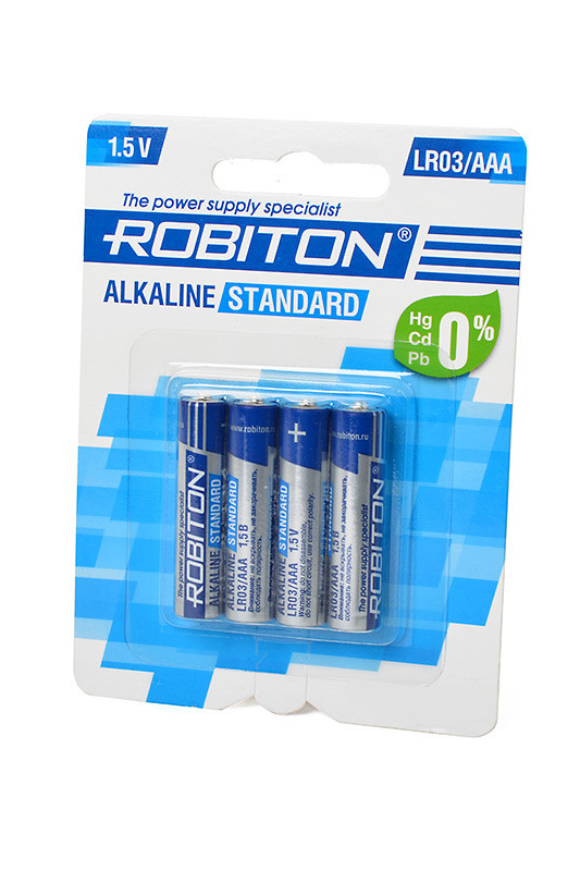 Батарейка (элемент питания) Robiton Standard LR03 BL4, 1 штука - фото 1 - id-p122171919