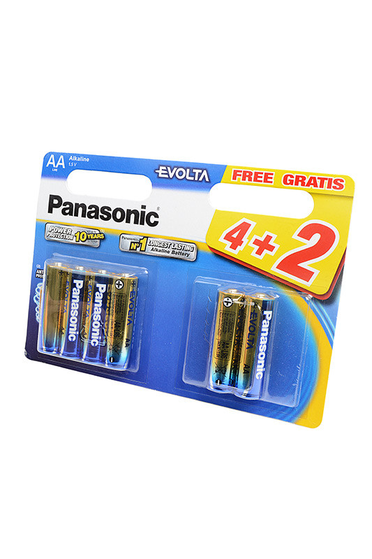 Батарейка (элемент питания) Panasonic Evolta LR6EGE/6BW 4+2F LR6 BL6, 1 штука - фото 1 - id-p94981394
