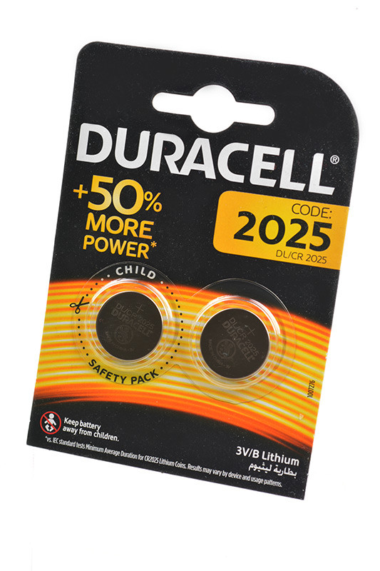 Батарейка (элемент питания) Duracell CR2025 BL2, 1 штука - фото 1 - id-p150973680