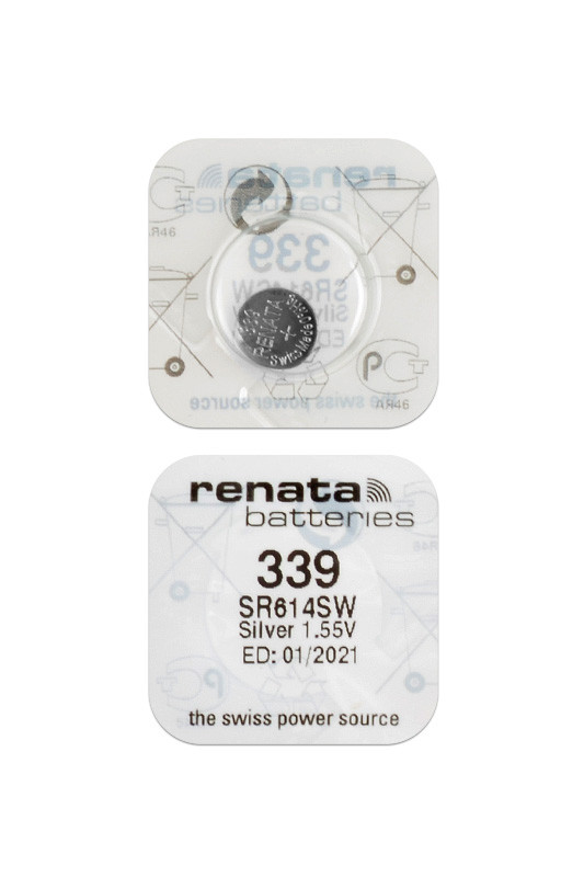Батарейка (элемент питания) Renata SR614SW 339 (0%Hg), 1 штука