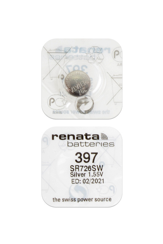 Батарейка (элемент питания) Renata SR726SW 397 (0%Hg), 1 штука - фото 1 - id-p94981967