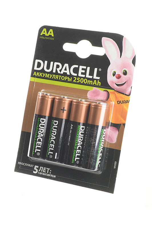 Аккумулятор (батарея) Duracell HR6 АА 2500мАч BL4, 1 штука - фото 1 - id-p198031040