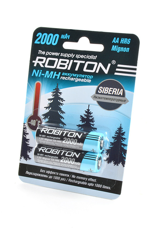 Аккумулятор Robiton 2000MHAA-2 SIBERIA низкотемпературные BL2, 1 штука - фото 1 - id-p95173914