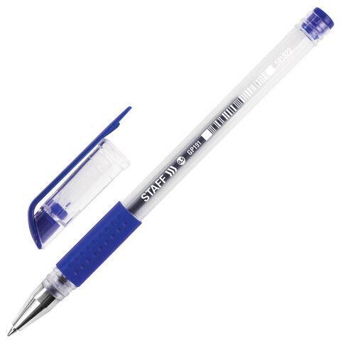 Ручка гелевая с грипом STAFF "EVERYDAY", корпус прозрачный, узел 0,5 мм, линия письма 0,35 мм - фото 1 - id-p219611779