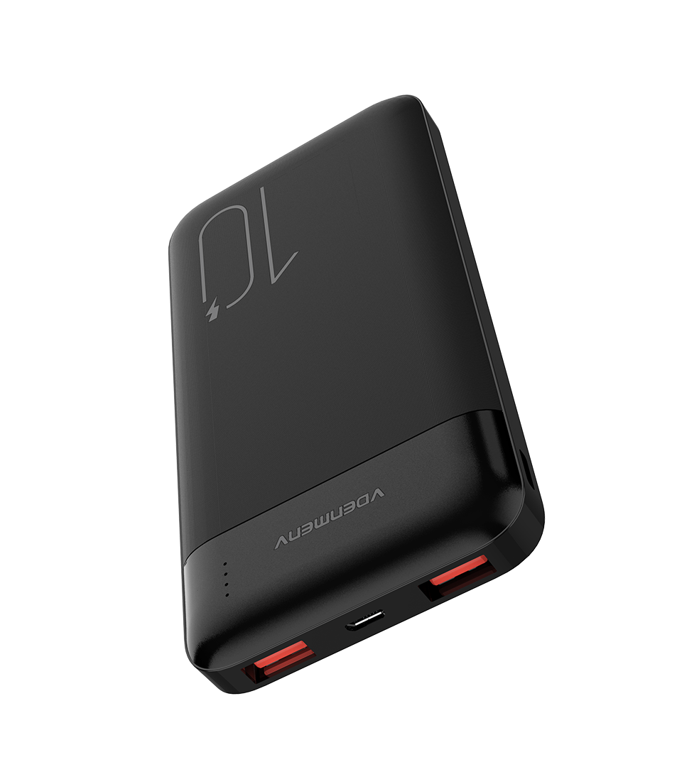 PowerBank VDENMENV DP36 10000mAh черный (Вход: Micro-USB/Type-C: 5V/2A.Выход: USB  1/2:2.1A)