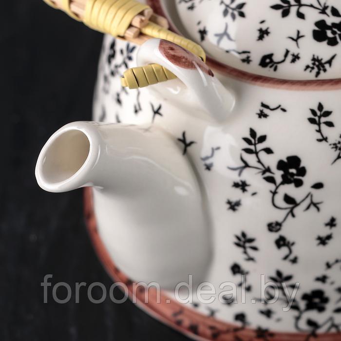 Чайник заварочный "Цветочная фантазия" 900 мл, керамический СимаГлобал 835812 - фото 4 - id-p219578165