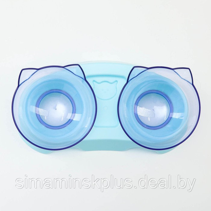 Миски пластиковые на голубой подставке 30 х 15,5 х 12 см прозрачные - фото 2 - id-p219616206