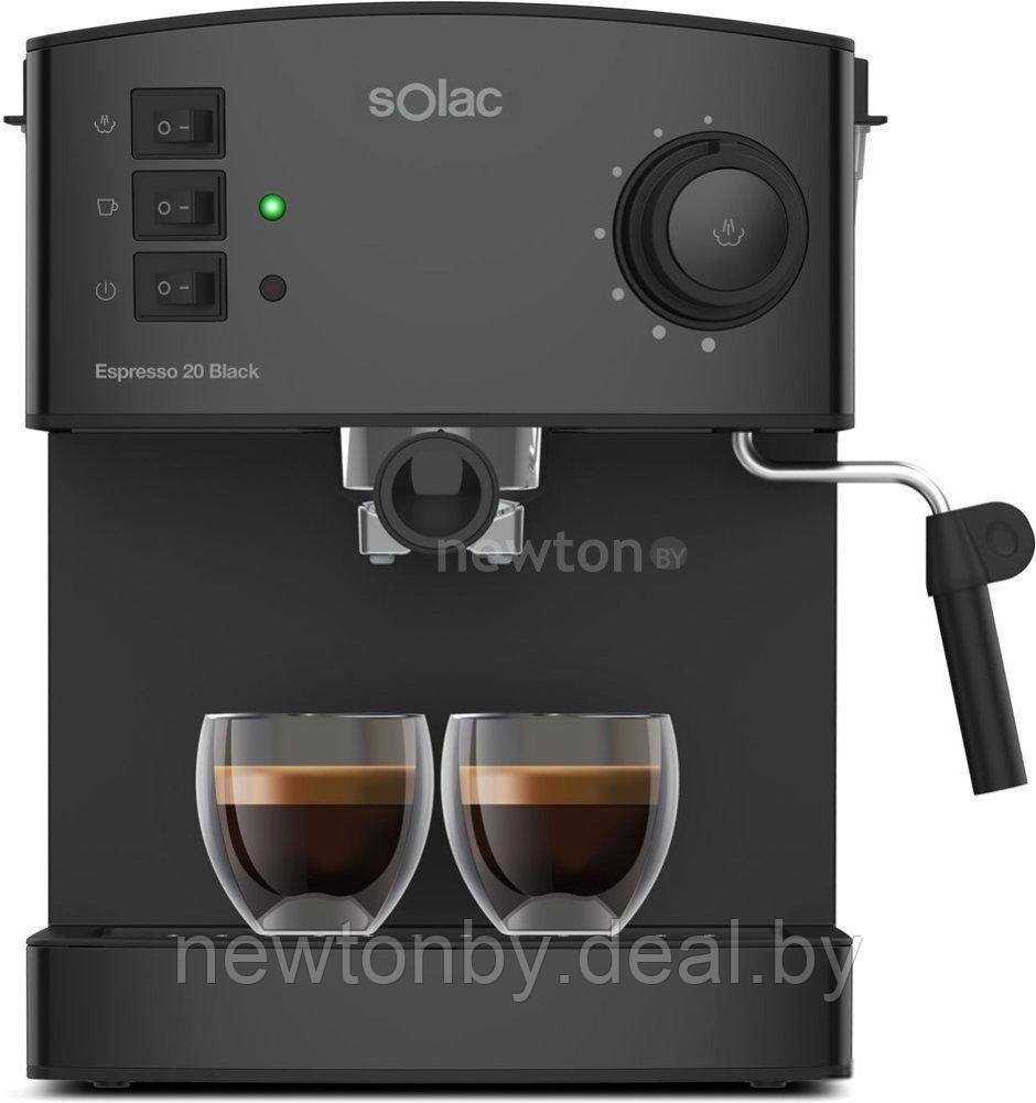 Рожковая помповая кофеварка Solac Espresso 20 Bar (черный) - фото 1 - id-p219616329