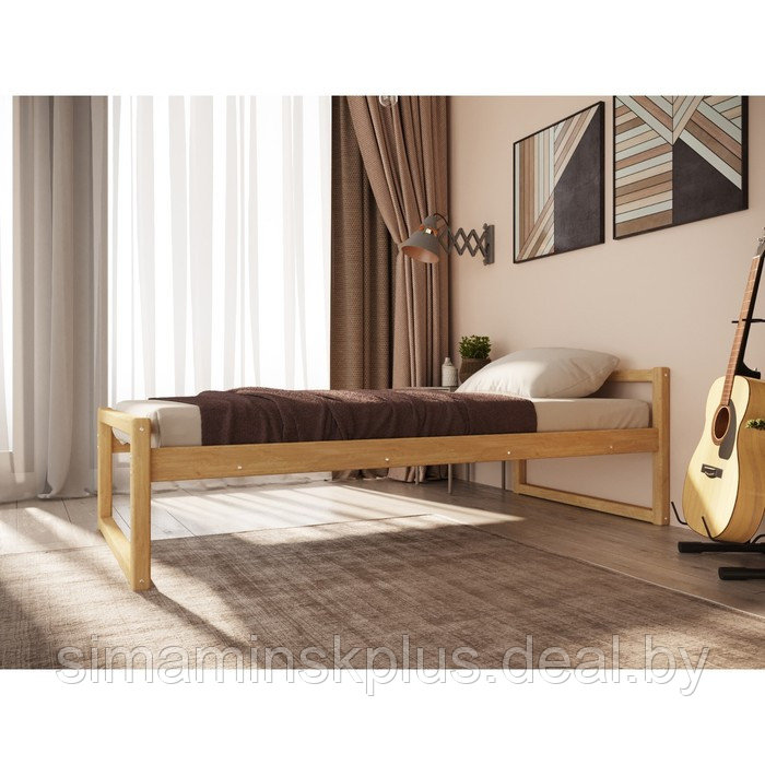 Односпальная кровать «Онтарио», 90 × 190 см, массив сосны, без покрытия - фото 1 - id-p219617681