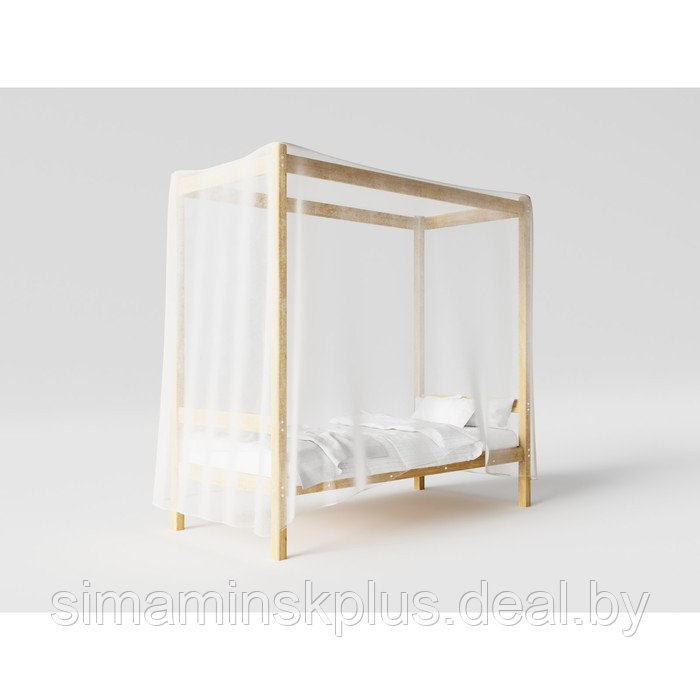 Односпальная кровать «Лео» с каркасом под балдахин, 90×190 см, массив сосны, без покрытия - фото 5 - id-p219617683