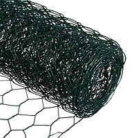 Сетка плетенная с ПВХ покрытием 1 х 5 м, ячейка 25 х 25 мм, d=0,9 мм, металл "Greengo"