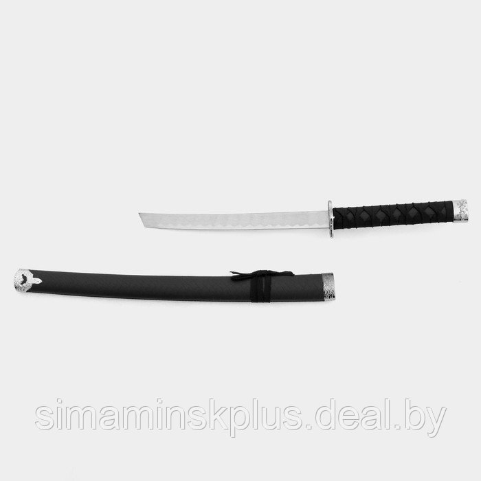 Сувенирное оружие «Катана», без подставки, чёрные ножны под змеиную кожу, матовая 70 см - фото 3 - id-p219617966