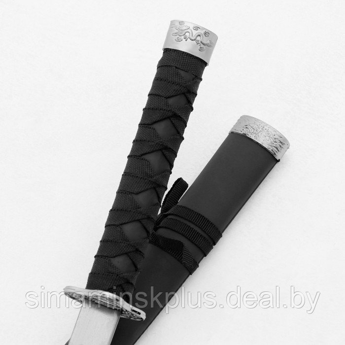 Сувенирное оружие «Катана на подставке», чёрные ножны ,матовая, гладкая 70см, клинок 31см - фото 4 - id-p219617967