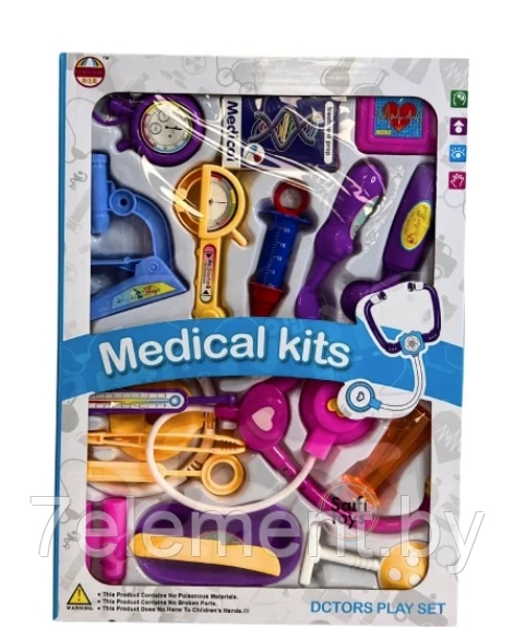 Детский игровой набор доктора 20 предметов, 969-42В игрушечный набор врача для детей - фото 1 - id-p218603379