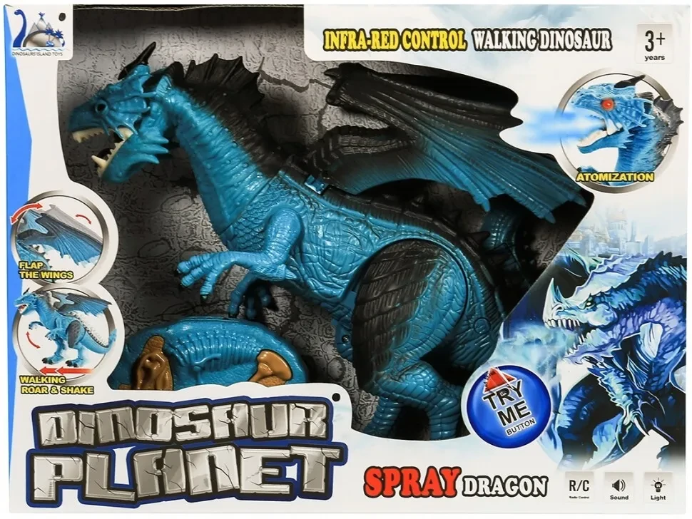 Радиоуправляемый синий дракон дышит паром - фото 3 - id-p219626640