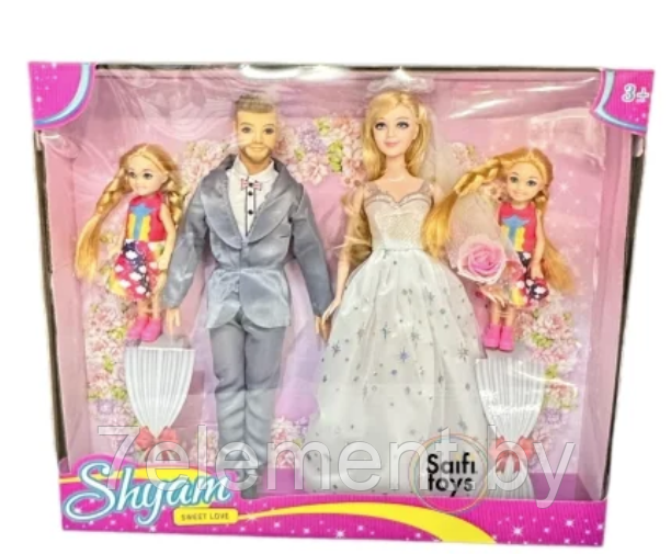 Кукла Барби с Кеном и детьми, детский игровой набор кукол Barbie Ken для девочек с аксессуарами, набор семья - фото 1 - id-p218603610