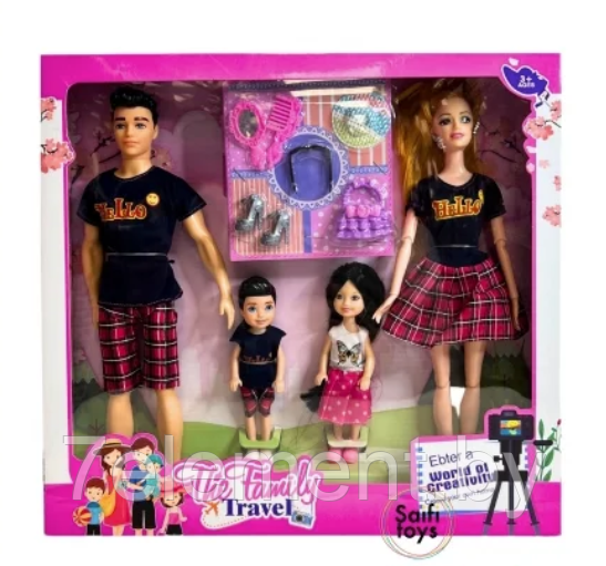 Детский игровой набор кукол Barbie Ken, кукла Барби с Кеном и детьми с аксессуарами для девочек, набор семья - фото 1 - id-p218603356