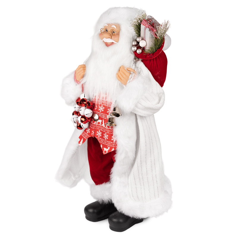 Дед Мороз в белой шубке и красной жилетке, 60 см (181781-60) - фото 1 - id-p219585093
