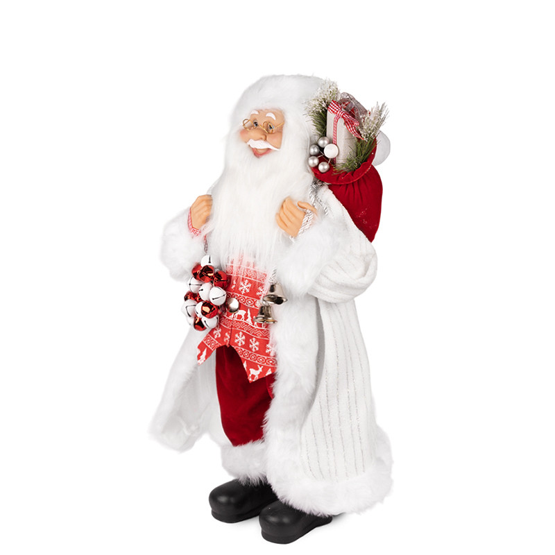 Дед Мороз в белой шубке и красной жилетке, 30 см (181781-30) - фото 1 - id-p219585094