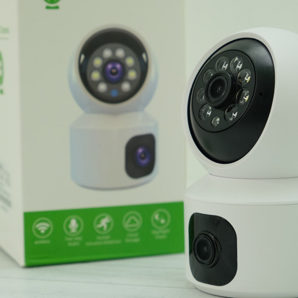 Беспроводная видеокамера Smart Wi Fi SQ001-W-L 2 в 1 (2 камеры, день/ночь, датчик движения, тревога, SD card) - фото 4 - id-p219627494