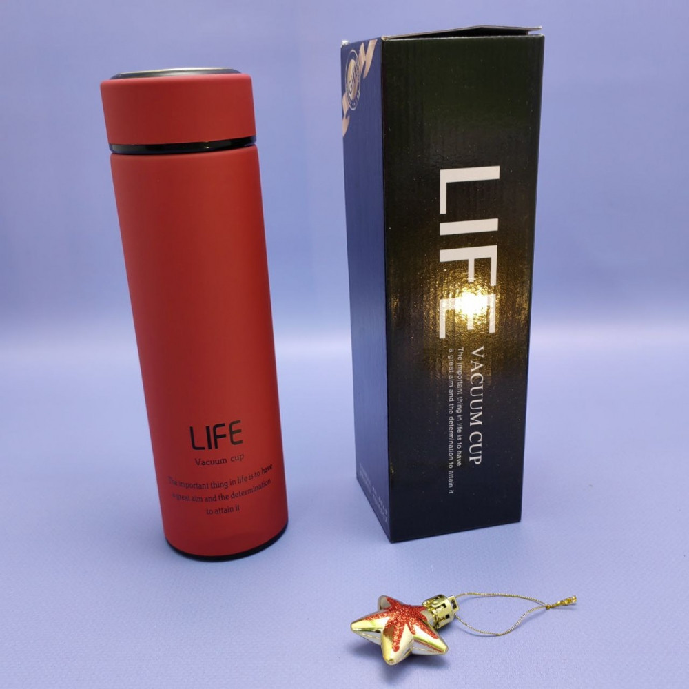 Термос - бутылка Life Vacuum Cup с ситечком / Матовый термос 500 мл. нержавеющая сталь Красный - фото 6 - id-p219627503