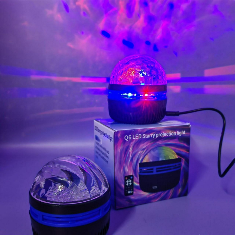 Проектор ночник Мерцание LED Q6 Star light с пультом ДУ (режимы подсветки, датчик звука) - фото 7 - id-p219627507
