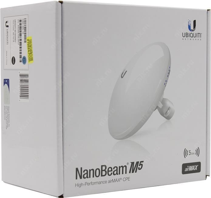 Точка доступа UBIQUITI NBE-M5-16 NanoBeam M5 Outdoor 5Ghz PoE Access Point (1UTP100Mbps802.11a/n 150Mbps - фото 1 - id-p219587611