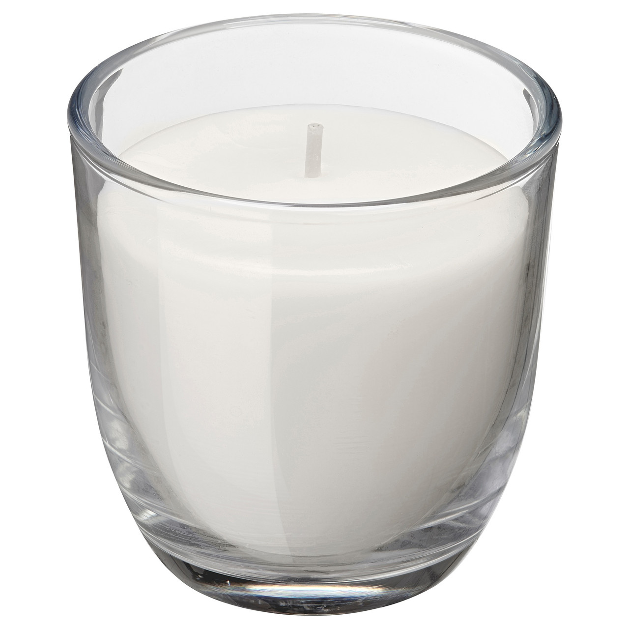IKEA/ ДЖУБЛ неароматическая свеча в стеклянном подсвечнике 7.5 см, белый - фото 1 - id-p219627535
