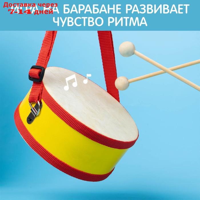 Игрушка музыкальная "Барабан" с палочками, на ленте, бумажная мембрана - фото 4 - id-p219580319