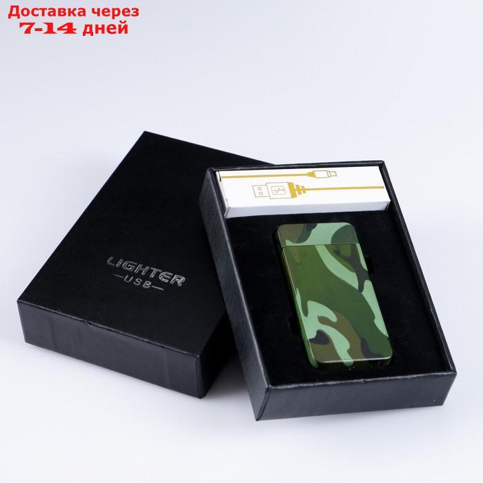 Зажигалка электронная в подарочной коробке, USB, дуговая, цвет хаки, 3.5х7 см - фото 4 - id-p219581215