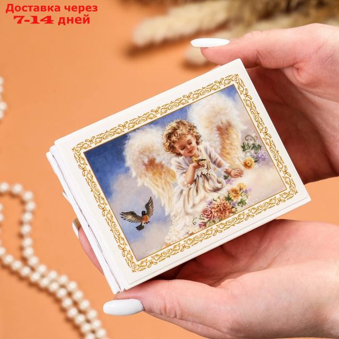 Шкатулка "Ангелок с птичками", белая, 8×10,5 см, лаковая миниатюра - фото 3 - id-p219581219