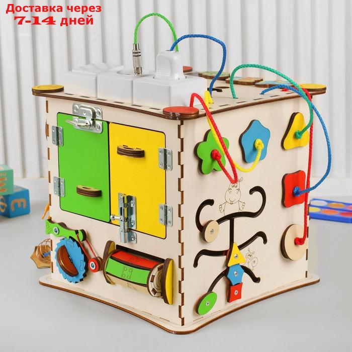 Бизикуб "Развивающий куб" с электрикой 25×25 см - фото 1 - id-p219580416
