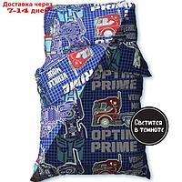 Постельное белье 1,5 сп Neon Series "Optimus Prime" Transformers 143*215 см, 150*214 см, 50*70 см -1 шт