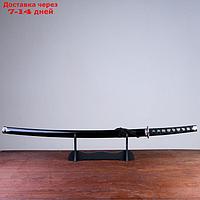 Сувенирное оружие "Катана на подставке", чёрные ножны с разводами, 100 см