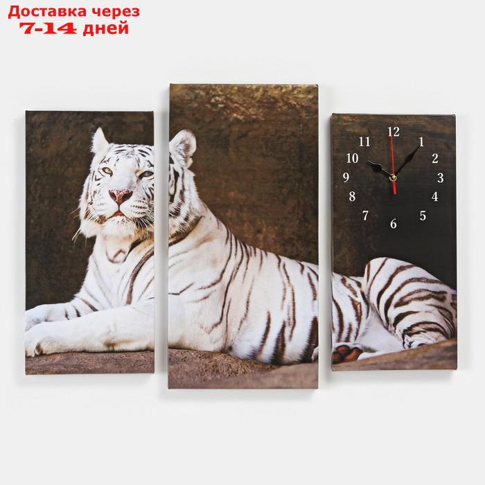 Часы настенные модульные "Белый тигр", 60 × 80 см - фото 1 - id-p219580577