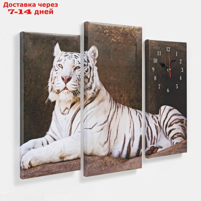 Часы настенные модульные "Белый тигр", 60 × 80 см - фото 2 - id-p219580577