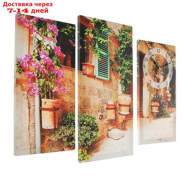 Часы настенные модульные "Украшенный цветами дом", 60 × 80 см - фото 2 - id-p219580579