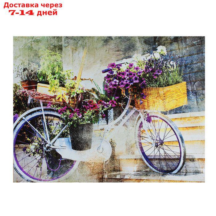 Картина на холсте "Цветочный велосипед" 30х40 см - фото 1 - id-p219580585