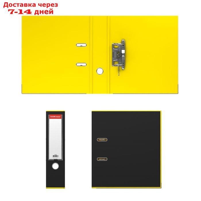 Папка регистратор А4, 70 мм, ErichKrause "Accent" с арочным механизмом, жёлтая - фото 2 - id-p219580807