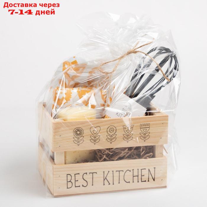 Набор подарочный Best kitchen: полотенце, варежка-прихватка, кухонная лопатка, венчик, губка - фото 5 - id-p219581702