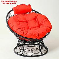Кресло "Папасан" мини, ротанг, с красной подушкой, 81х68х77см